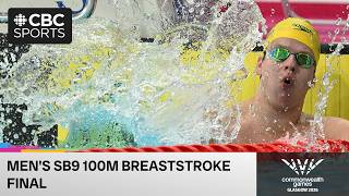 Men's SB9 100m breaststroke final with two Canadians on Day 4 of Glasgow 2026 Commonwealth Games