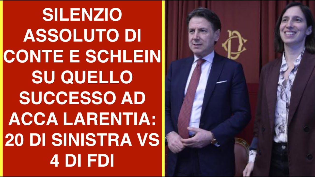 SILENZIO ASSOLUTO DI CONTE E SCHLEIN SU QUELLO SUCCESSO AD ACCA LARENTIA: 20 DI SINISTRA VS 4 DI FDI