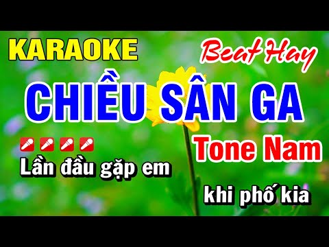 Karaoke Chiều Sân Ga [ Beat Mới ] Tone Nam Nhạc Sống Hay Nhất Hoài Phong Organ