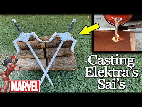Casting DOUBLE Ninja Sai's From Scrap Aluminum Soda Cans - Marvel Elektra’s Sai’s