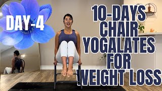 DAY-4 Chair Yogalates | Full Body Flow Workout | Abs, Glutes, Inner Thighs & Back Muscles