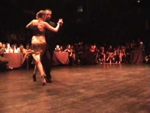  Andrea Misse  and  Javier Rodriguez  are  dancing  to  the  milonga  "  Milonga, Vieja Milonga  "