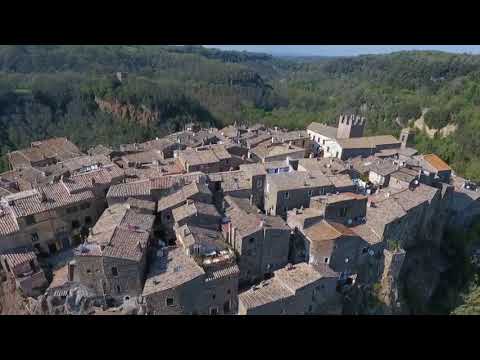 Calcata - A flyover the town of Calcata, Viterbo, Italy