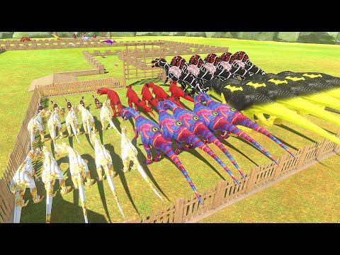 Colored CARNIVORE DINOSAURS Championship - Animal Revolt Battle Simulator