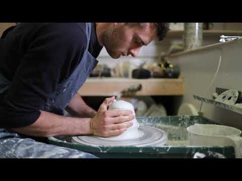 Making A Porcelain Vase - Preparing Clay & Throwing On The Wheel (ASMR) - Matt Horne Pottery