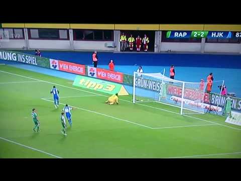Rapid Wien vs Hjk demba savage penalty goal