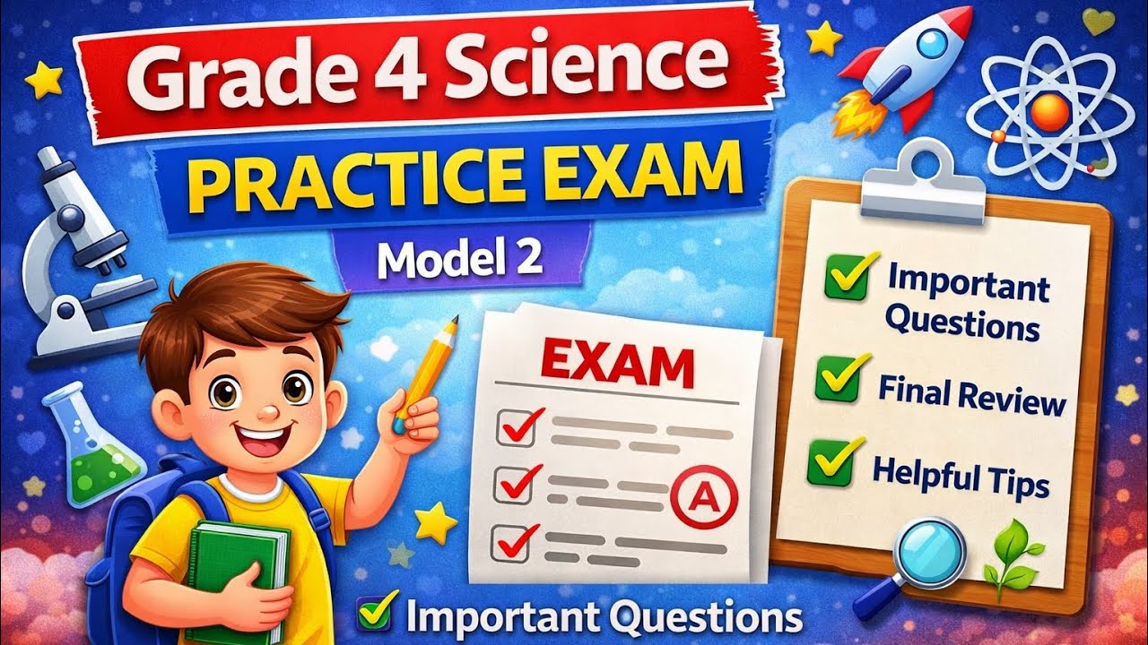Science Grade 4 Practice Exam | Model 2 Full Solution + Final Review