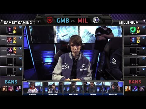 Gambit Gaming vs Millenium | Season 4 EU LCS Spring split 2014 W5D1 G4 | GMB vs MIL Full game HD
