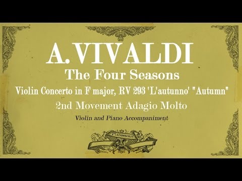 A.Vivaldi Violin Concerto in F major The Four Seasons Autumn - 2nd mov Adagio - Piano Accompaniment