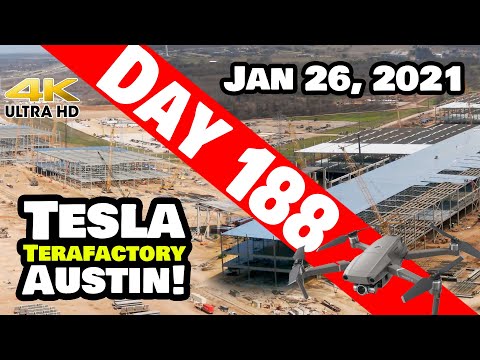 Tesla Gigafactory Austin 4K  Day 188 - 1/26/21 - Terafactory Texas - INSANE PROGRESS GIGA TEXAS!