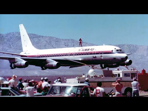 A man flies on the top of a passenger airplane | The Human Fly story