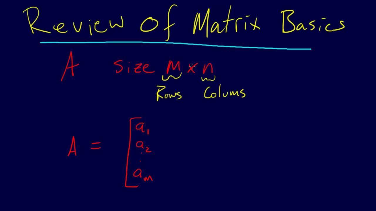 3.1.01-Linear Algebra: Matrix Notation