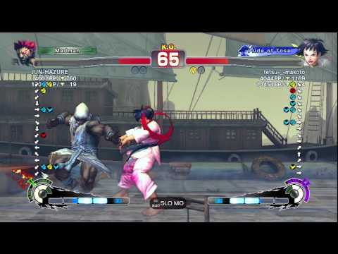 JUN-HAZURE [Akuma] vs. tetsu-_-makoto [Makoto] | SSF4 Arcade Edition