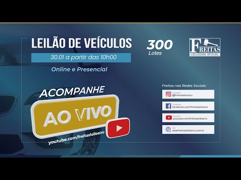 AO VIVO - Leilão Online de Veículos - Freitas Leiloeiro 30/01/2026