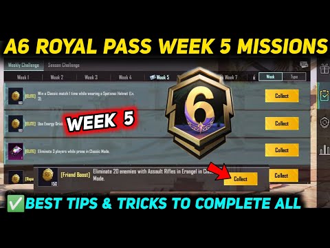 A6 WEEK 5 MISSION 🔥 PUBG WEEK 5 MISSION EXPLAINED 🔥 A6 ROYAL PASS WEEK 5 MISSION 🔥 C6S17 RP MISSIONS