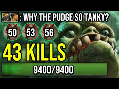 Why this Pudge so tanky?? WTF 43Kills 1vs5 Most Crazy Tanky Pudge in 7.29