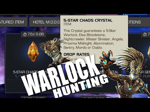 Warlock Hunting | 5 Star Chaos Crystal Opening | MCOC