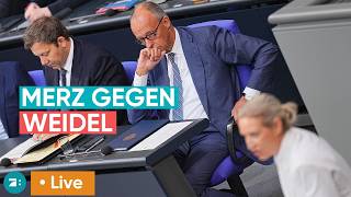 LIVE: Abrechnung mit Merz? Rededuell mit AfD-Chefin Weidel