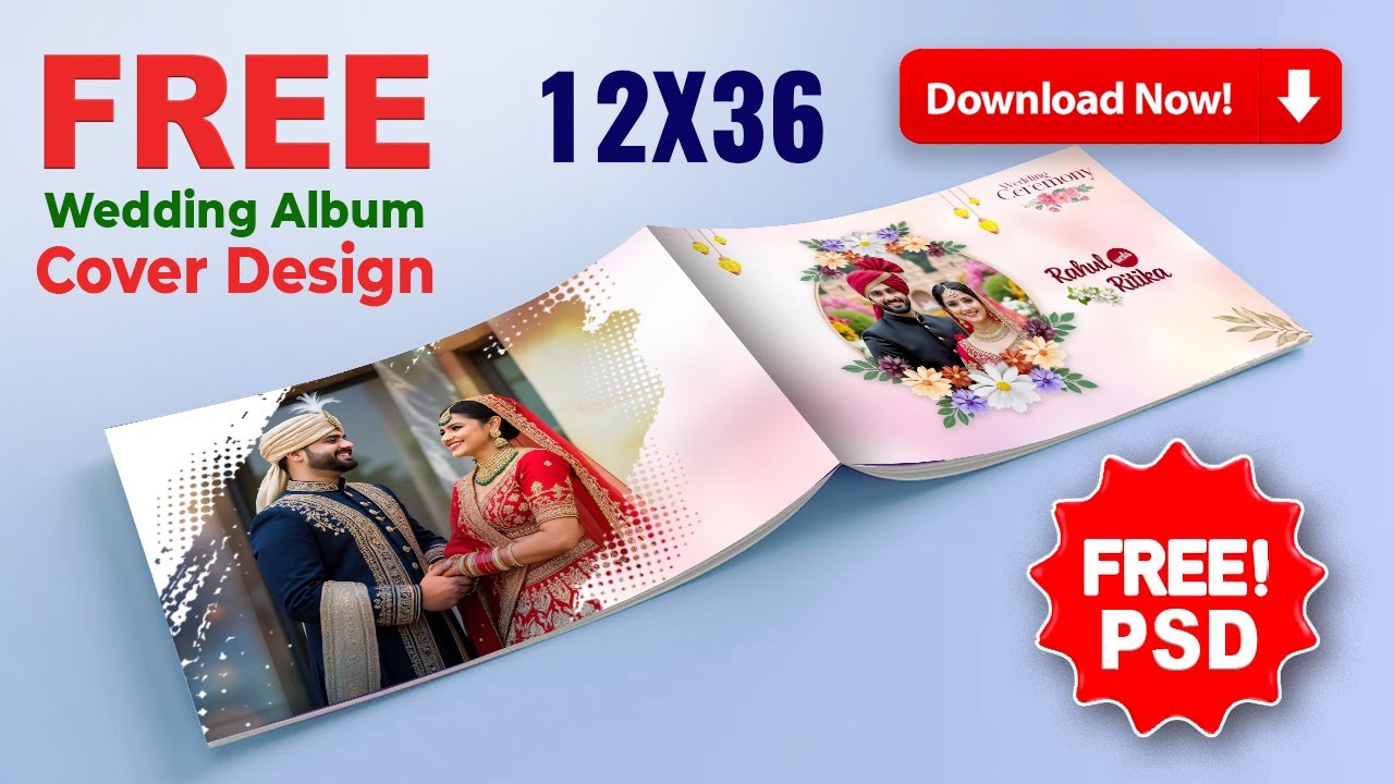 Wedding album cover design | Photoshop tutorial | #coverdesign #cover #weddingalbum #psd