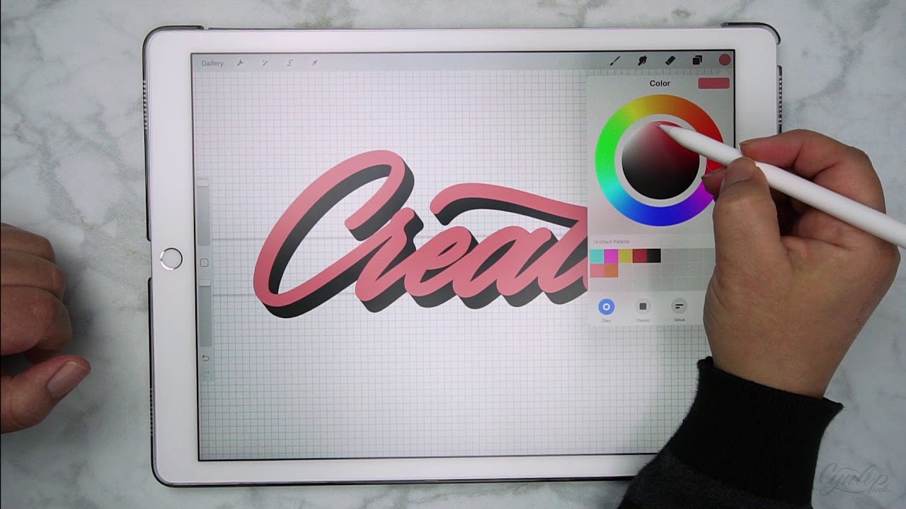 Procreate Lettering Tutorial : Creating dimensional lettering