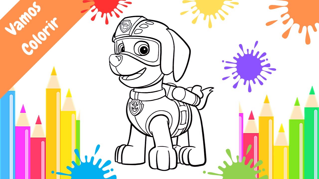 Colorindo os Personagens de Patrulha Canina - Colorindo o Zuma.