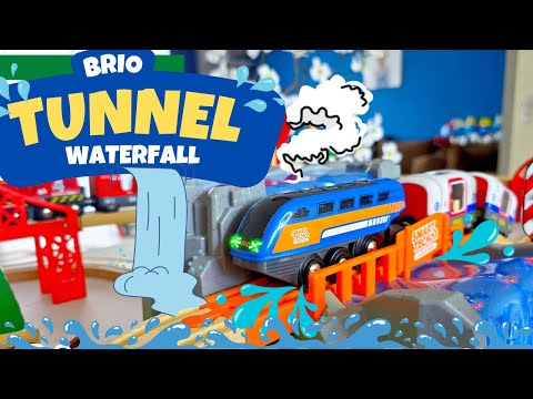BRIO 🚂  Waterfall Tunnel & Metro Trains 🚇BRIO Smart Tech Train Adventure!