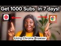 Fastest Way To Get 1000 SUBSCRIBERS Using ONLY YouTube Studio Chrome