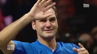 Roger Federer’s emotional final bow following defeat alongside Nadal | 9 News Australia