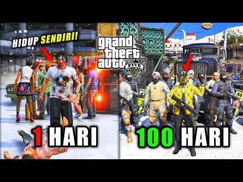 100 HARI DI GTA 5 !! BERTAHAN HIDUP DI KOTA MATI SAMPE PUNYA BASE & MOBIL ANTI ZOMBIE GTA 5 MOD