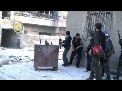 اشتباكات بين لواء سيوف الحق وقوات النظام في حي جوبر في مدينة دمشق