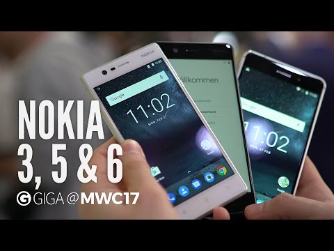 Nokia 3, Nokia 5 und Nokia 6 im Hands-On (deutsch) - MWC 2017 -  GIGA.DE