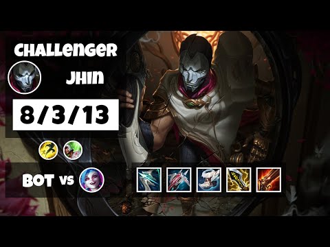 Jhin Bot Lane 11.6 Challenger Gameplay Replay S11 (8/3/13) - BR