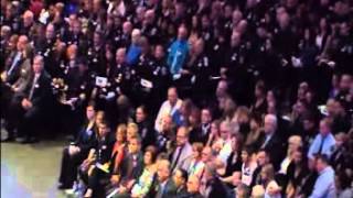 Katrien Marie singing Heaven was needing a hero-Officer Bradway funeral 9/26/13