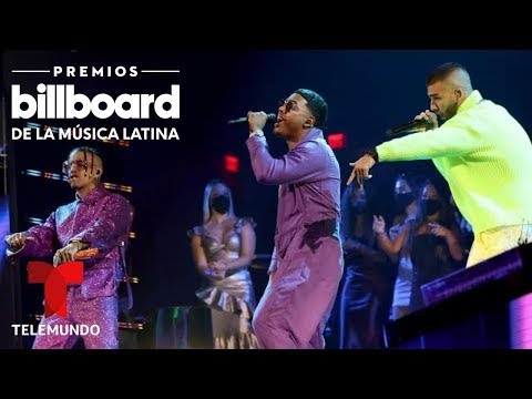 Manuel Turizo, Rauw Alejandro y Myke Towers cantan 'La Nota'   Premios Billboard 2020