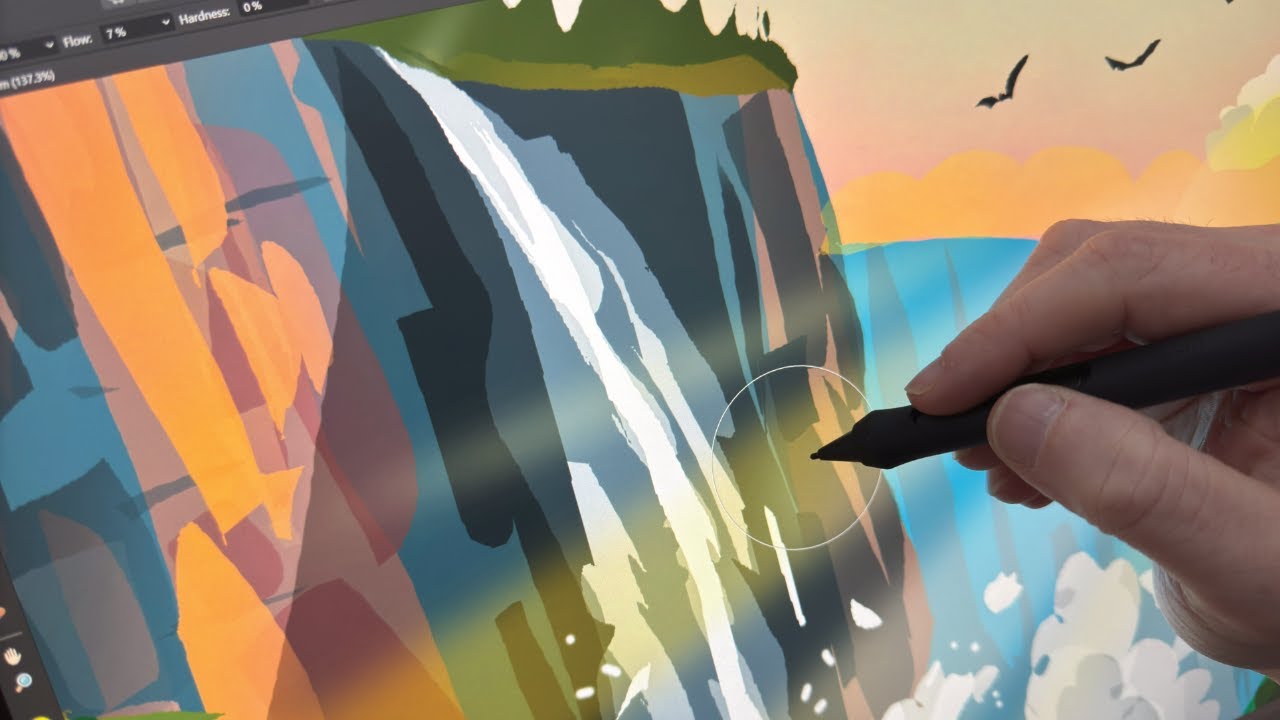 PROCESS - Commentary - Full landscape painting - WACOM - Affinity designer 2