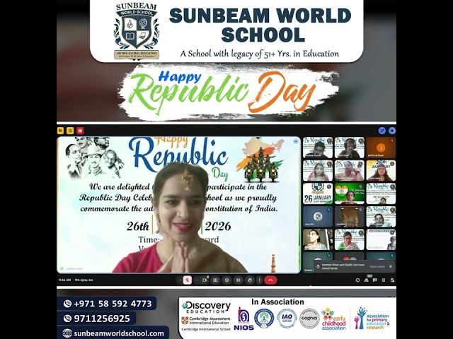 Sunbeam World School celebrated the 76th Republic Day of India with great pride and enthusiasm.