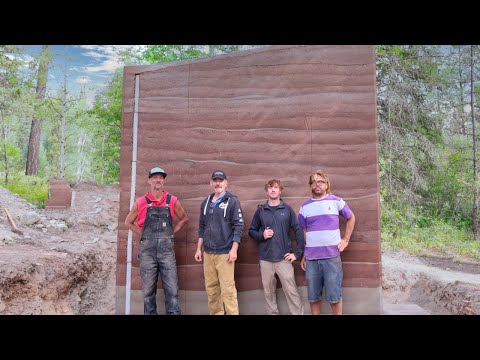 Unveiling our Rammed Earth Sauna Walls
