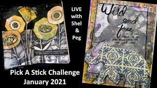LIVE Pick A Stick Challenge Art Journal Pages