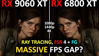 RX 9060 XT vs. RX 6800 XT | ¡Combate entre GPU económicas y potentes! | 1080p, 1440p, 4K | RT + FSR 4 + FG