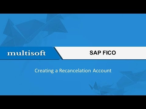 Sample Video for SAP FICO Creating a Recancelation Account  