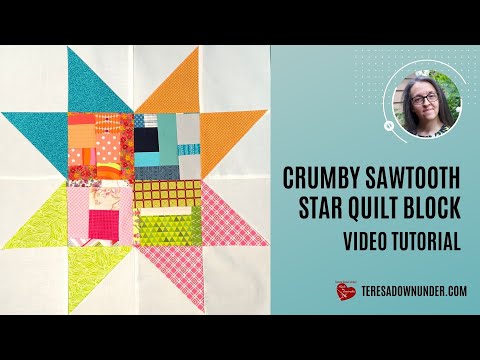 Crumby sawtooth star quilt block video tutorial
