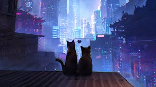 A day in the life of cat's  ◍  Rainy lofi playlist