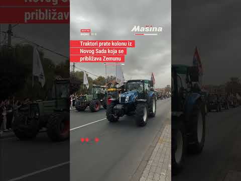 Traktori prate kolonu iz Novog Sada koja se približava Zemunu