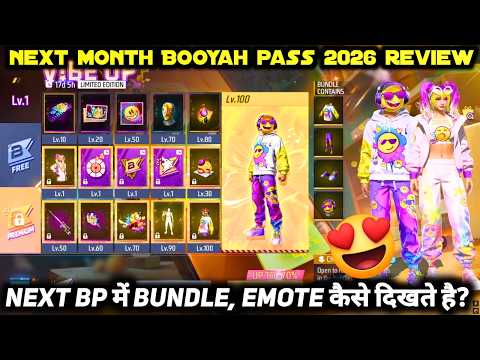 NEXT MARCH MONTH BOOYAH PASS 2026 FREE FIRE NEW ELITE PASS APRIL 2026 FULL REVIEW BUNDLE FF EMOTE