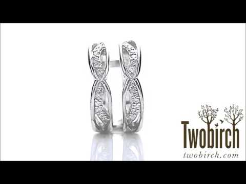 0.24 ct.Criss Cross Anniversary Style Jacket Ring Guard - TwoBirch TB-GUARD-0055-WG-E