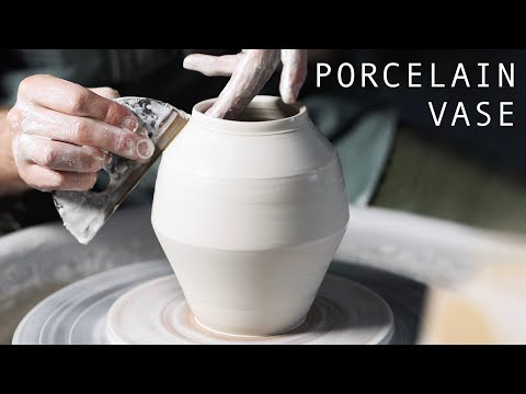 Throwing and Turning an Angular Porcelain  Vase — Narrated
