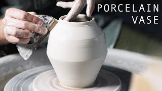 Throwing and Turning an Angular Porcelain Vase — Narrated