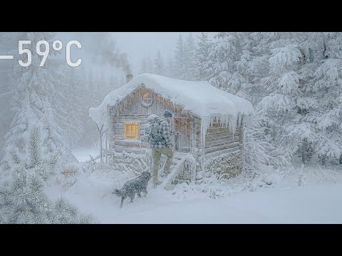 Surviving EXTREME Heavy Snow with My Dog in a Log Cabin | Off Grid Christmas Alone