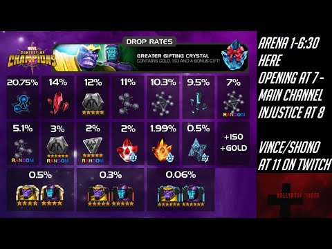 HollywoodShono grinding Arena for Units to open 2 GGC's for tonight - Marvel Contest of Champions