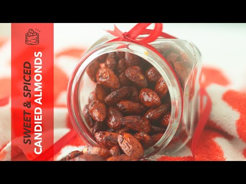 Healthy Sweet & Spiced Candied Almonds | No Refined Sugar | Stove top Candied Nuts